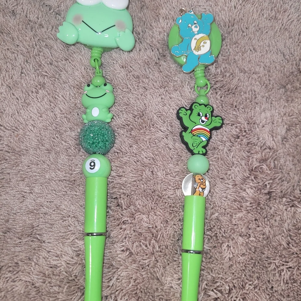 Care Bears Green Rainbow Pen with Bear Charm